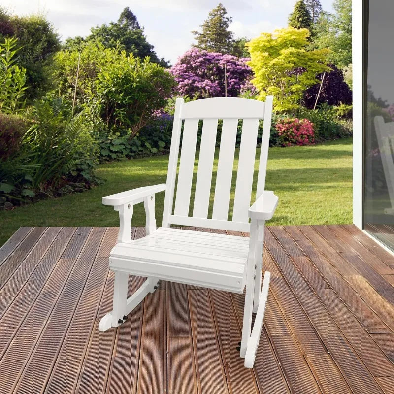 Wooden Rocking Chair with Comfortable Backrest Inclination