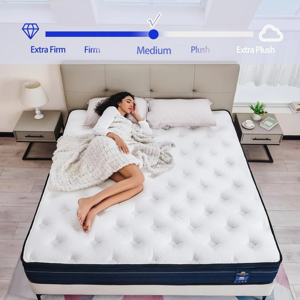 Queen/King w/Gel Memory Foam Hybrid Mattress