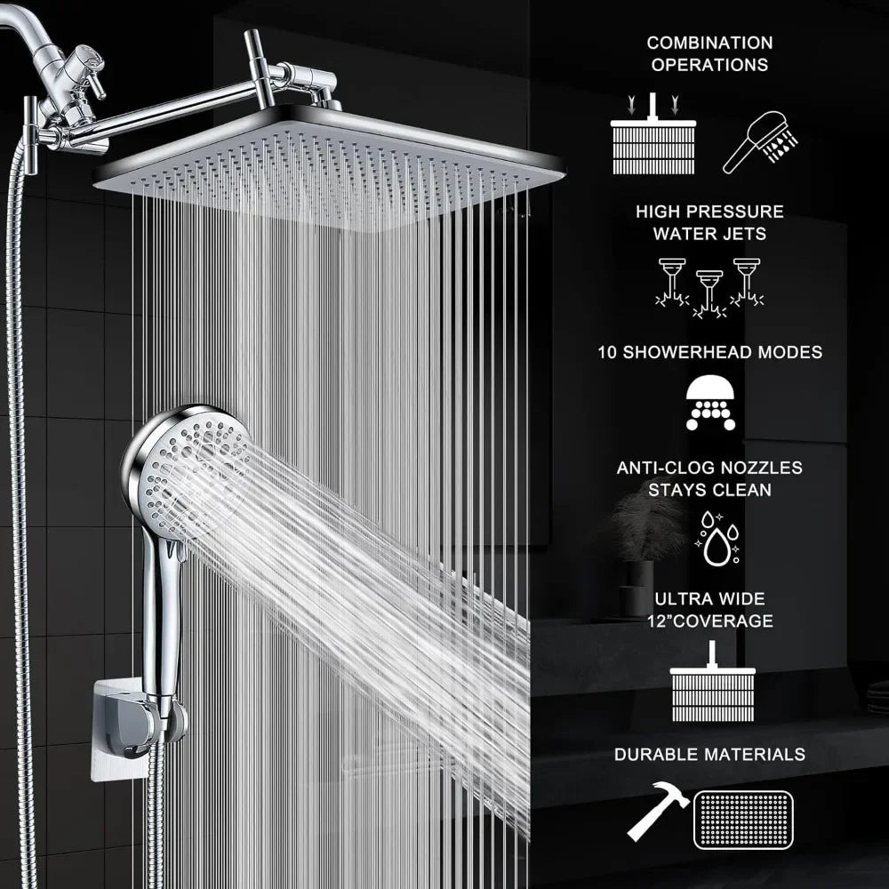 High Pressure Shower Head w/Handheld Spray Combo