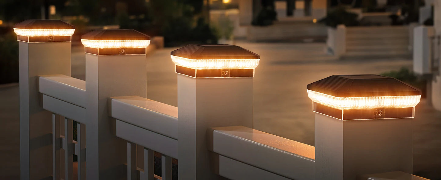 Solar Post Lights Outdoor with 3 Modes