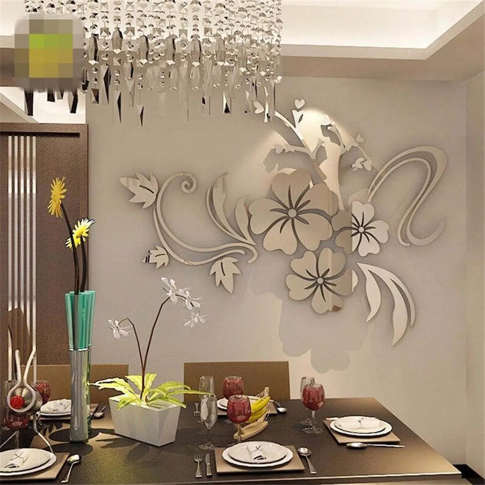 Acrylic Mural Decor 3D Floral Sticker Decal Art