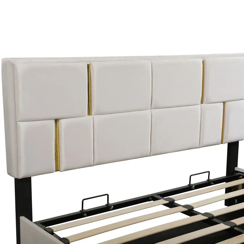 Upholstered Platform Beds with Storage System