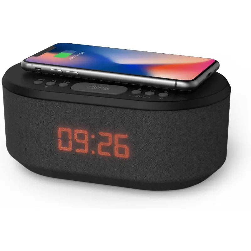 Alarm Clock Radio w/Wireless Charging/Bluetooth Speakers