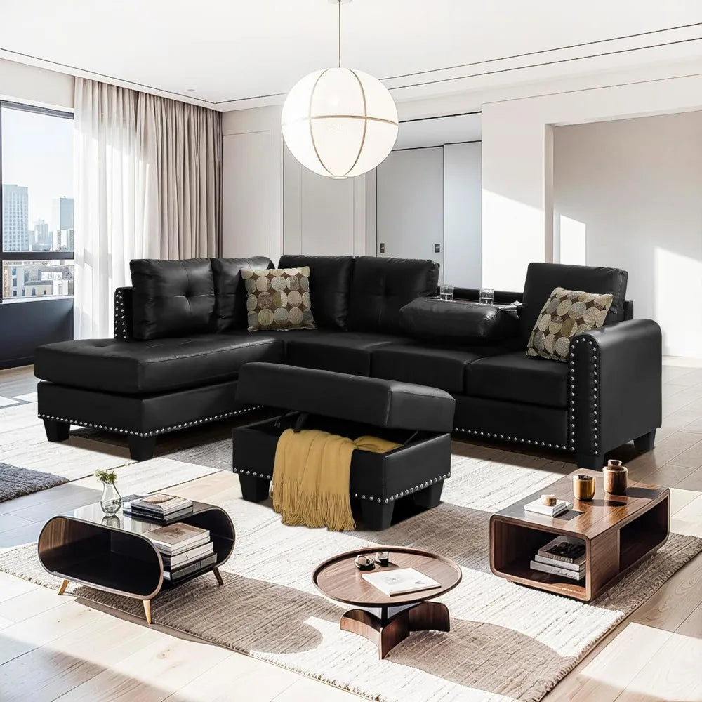 3-Piece Sectional Couch Set for Home Furniture Room Decor