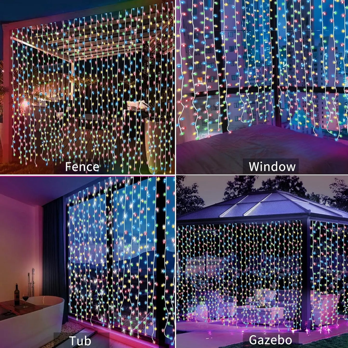 Solar Waterfall Fairy String Lights Decoration for Patio