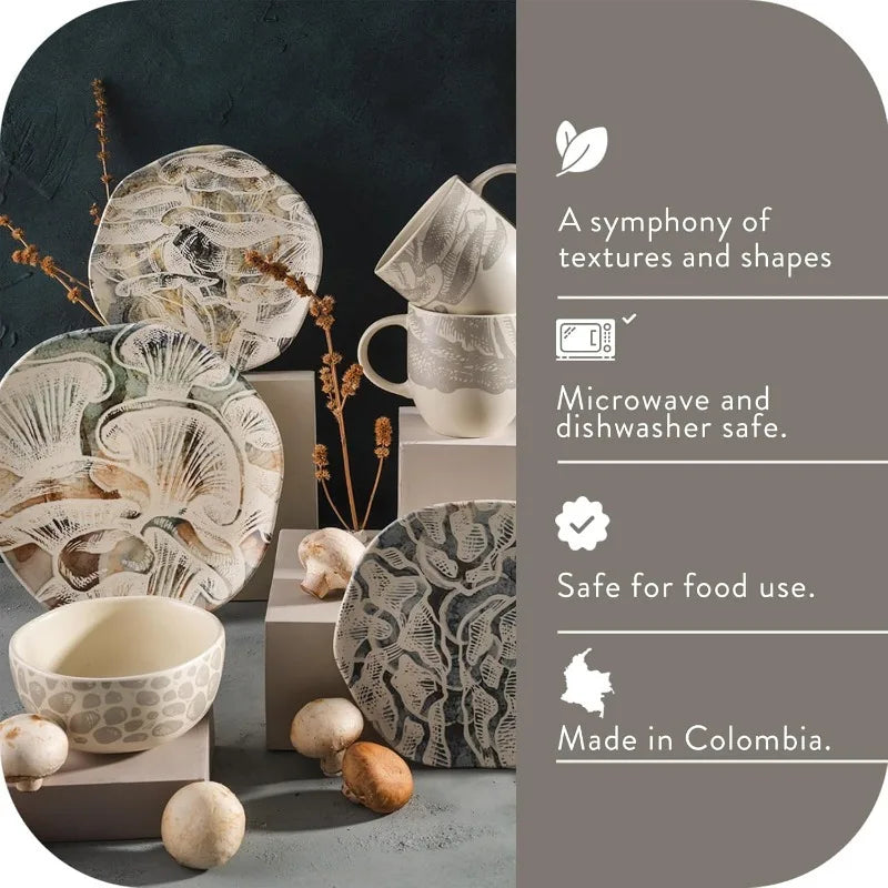 Mushrooms Inspired Design Dinnerware Set