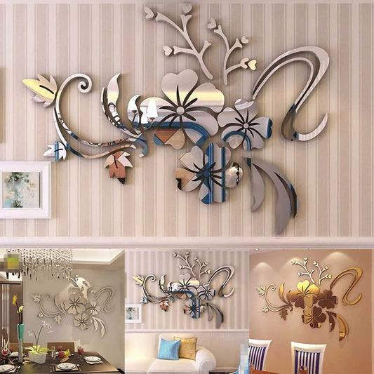 Acrylic Mural Decor 3D Floral Sticker Decal Art