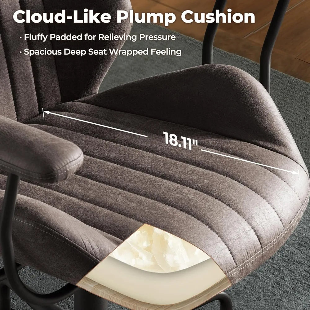 Comfy Ergonomic Home Office Chair with Padded Armrests