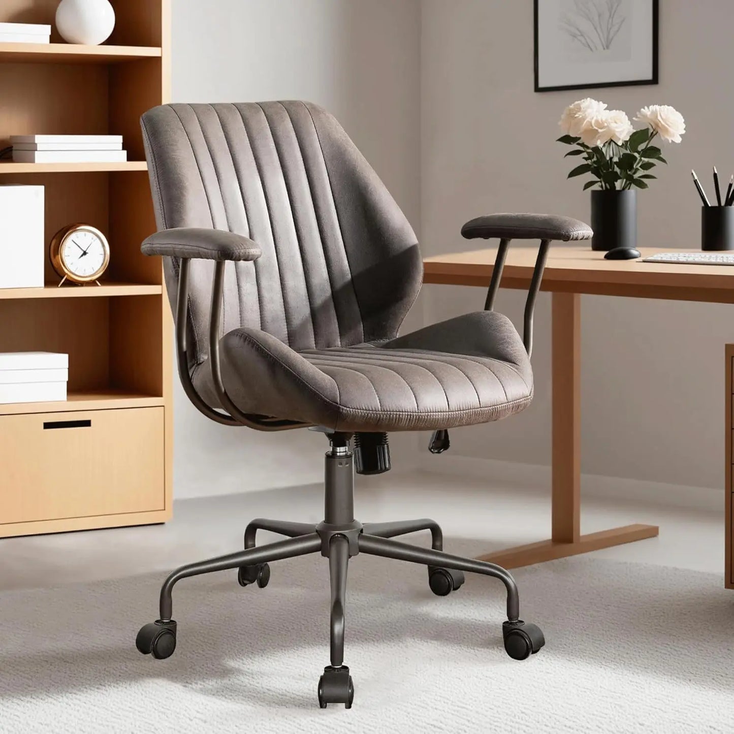 Comfy Ergonomic Home Office Chair with Padded Armrests