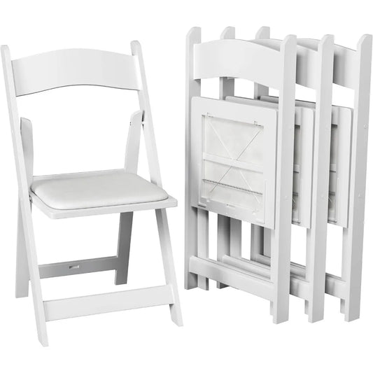 Comfortable Stackable Folding Chairs with Padded Seats for 4