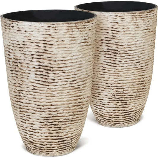 Decorative Stone Finish Flower Pots for Garden Patio