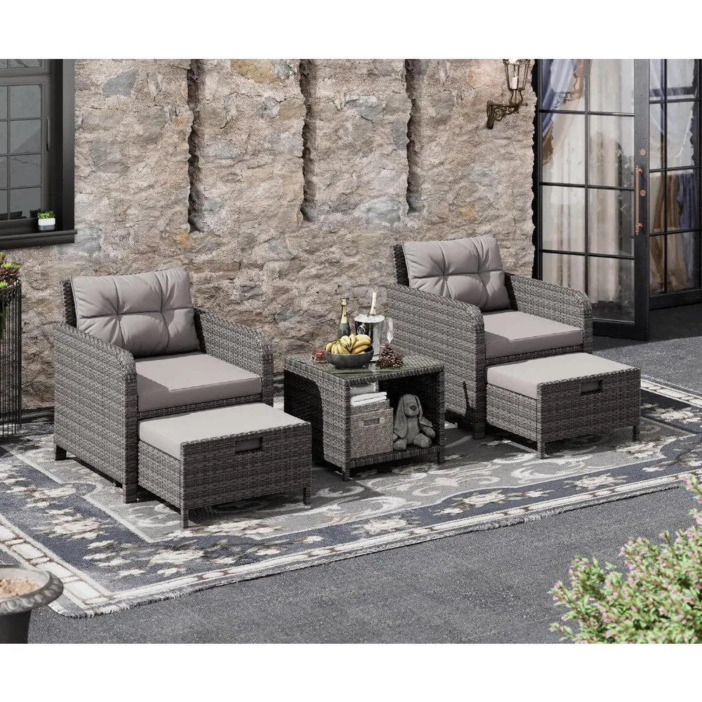 5-Piece Patio Conversation Garden Furniture Set