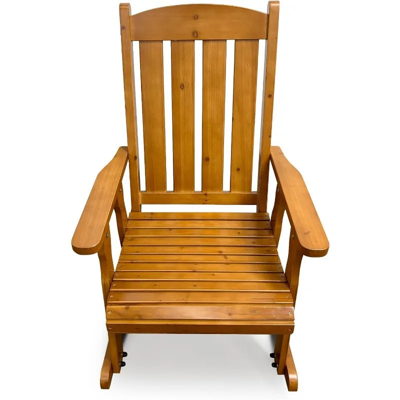 Wooden Rocking Chair with Comfortable Backrest Inclination