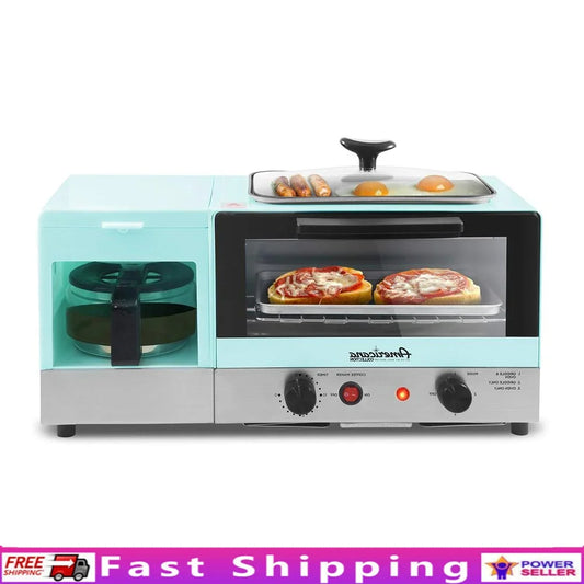 Retro-Color Breakfast Center Kitchen Appliance in Turquoise