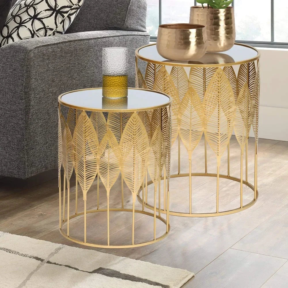 Gold Decorative Coffee/End Tables/Nightstands Set of 2