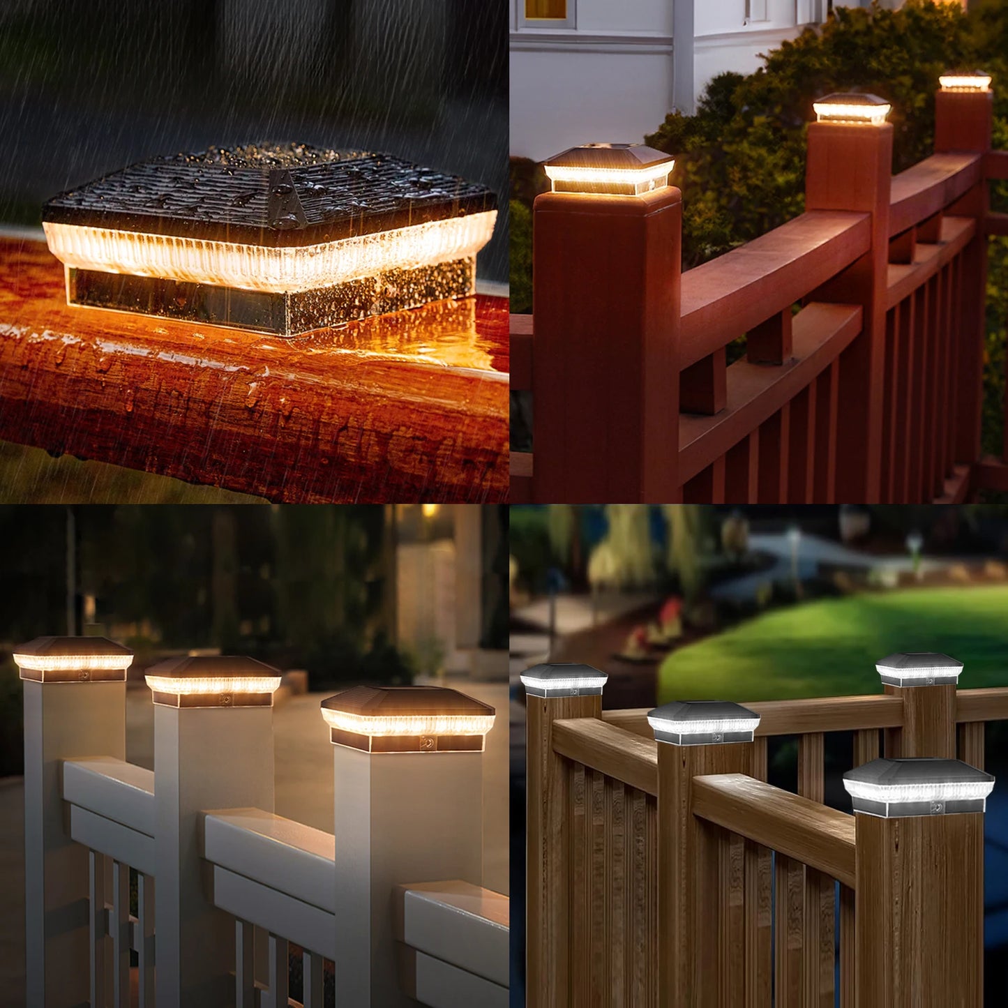 Solar Post Lights Outdoor with 3 Modes