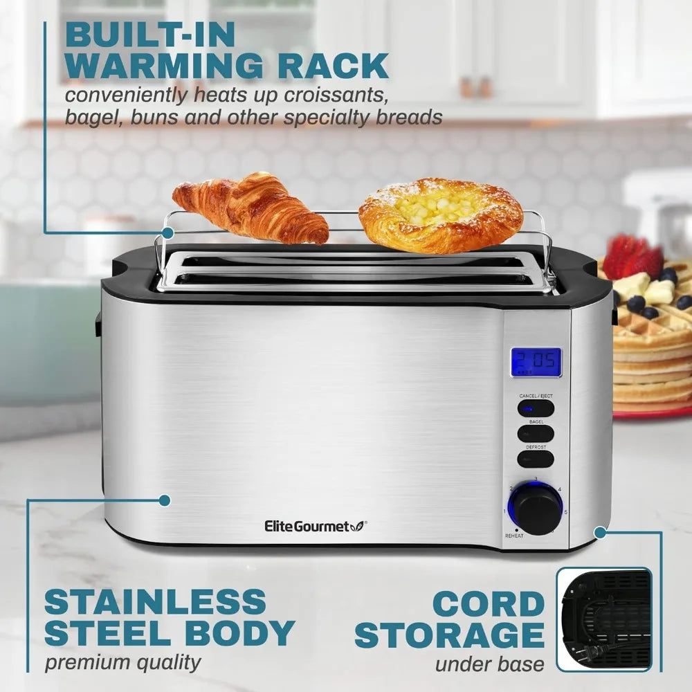 Long Slot 4 Slice Toaster with Multiple Functions