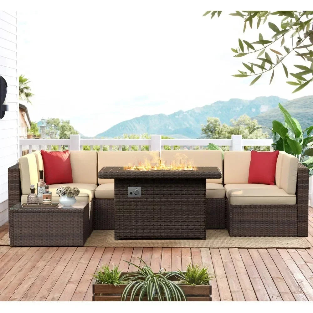 Outdoor Patio Sectional Sofa Wicker Furniture Set