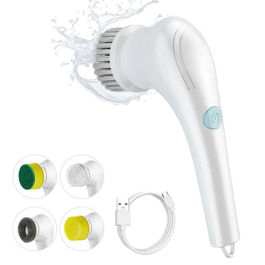 Electric Spin Scrubber Multifunctional Cleaning Brush w/5-heads