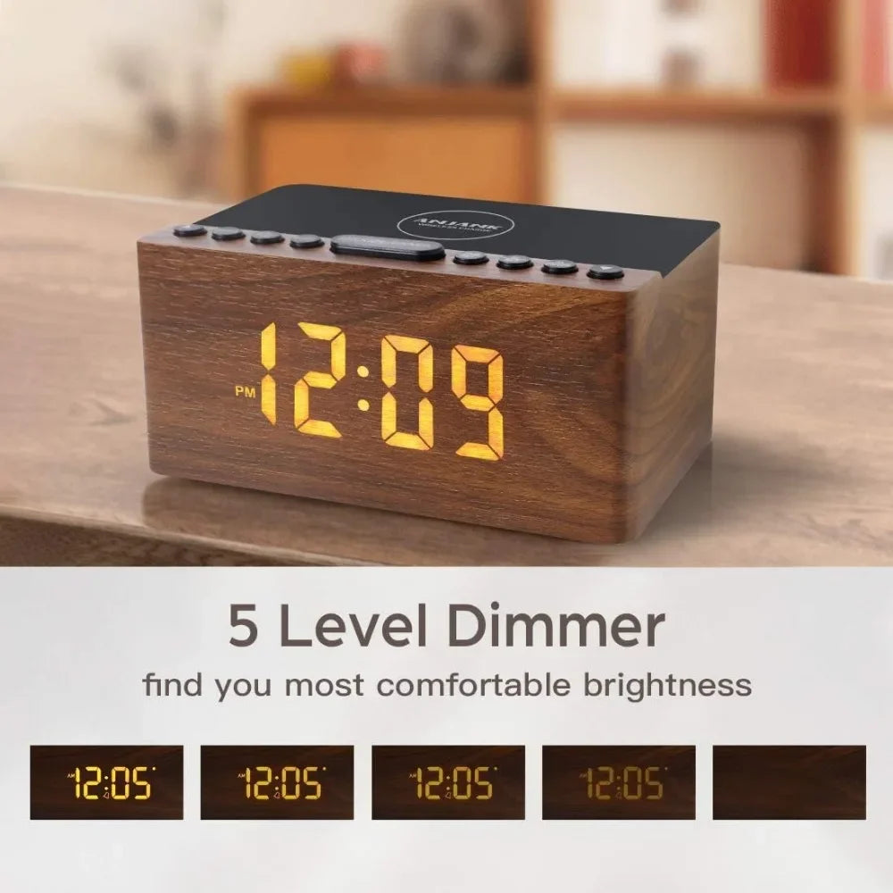 Digital LED Alarm Clock FM Radio for Bedroom