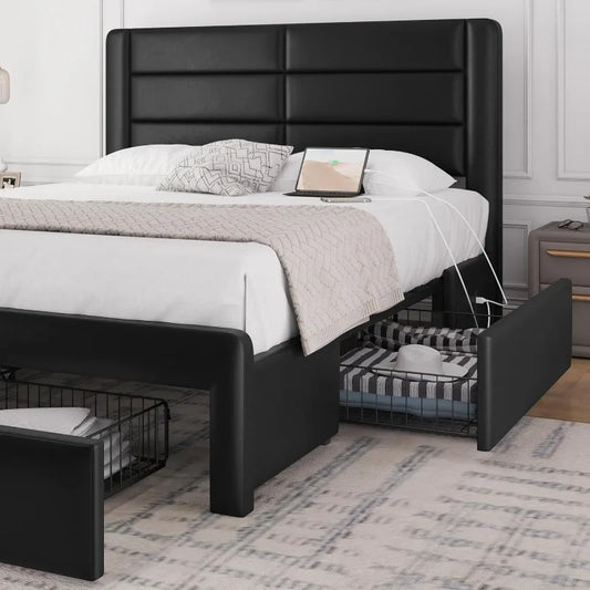 Queen Size Bed Frame/Headboard/Storage Drawers