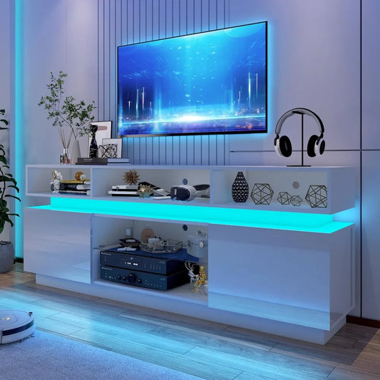 Modern Tall Entertainment Center w/Storage