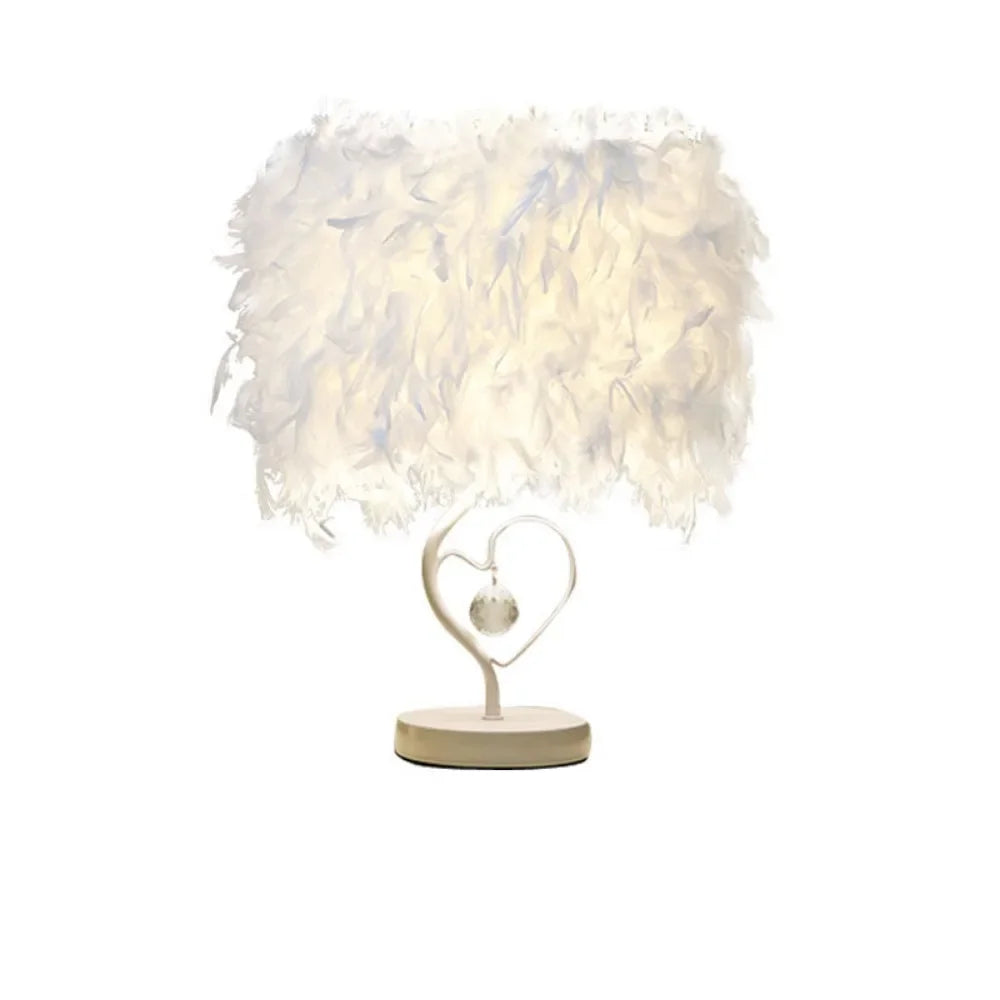 Ostrich Feather Floor/Table Lamps for Living Room Decor