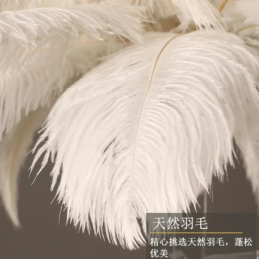 Luxury LED Ostrich Bird Feather Chandelier Lamp