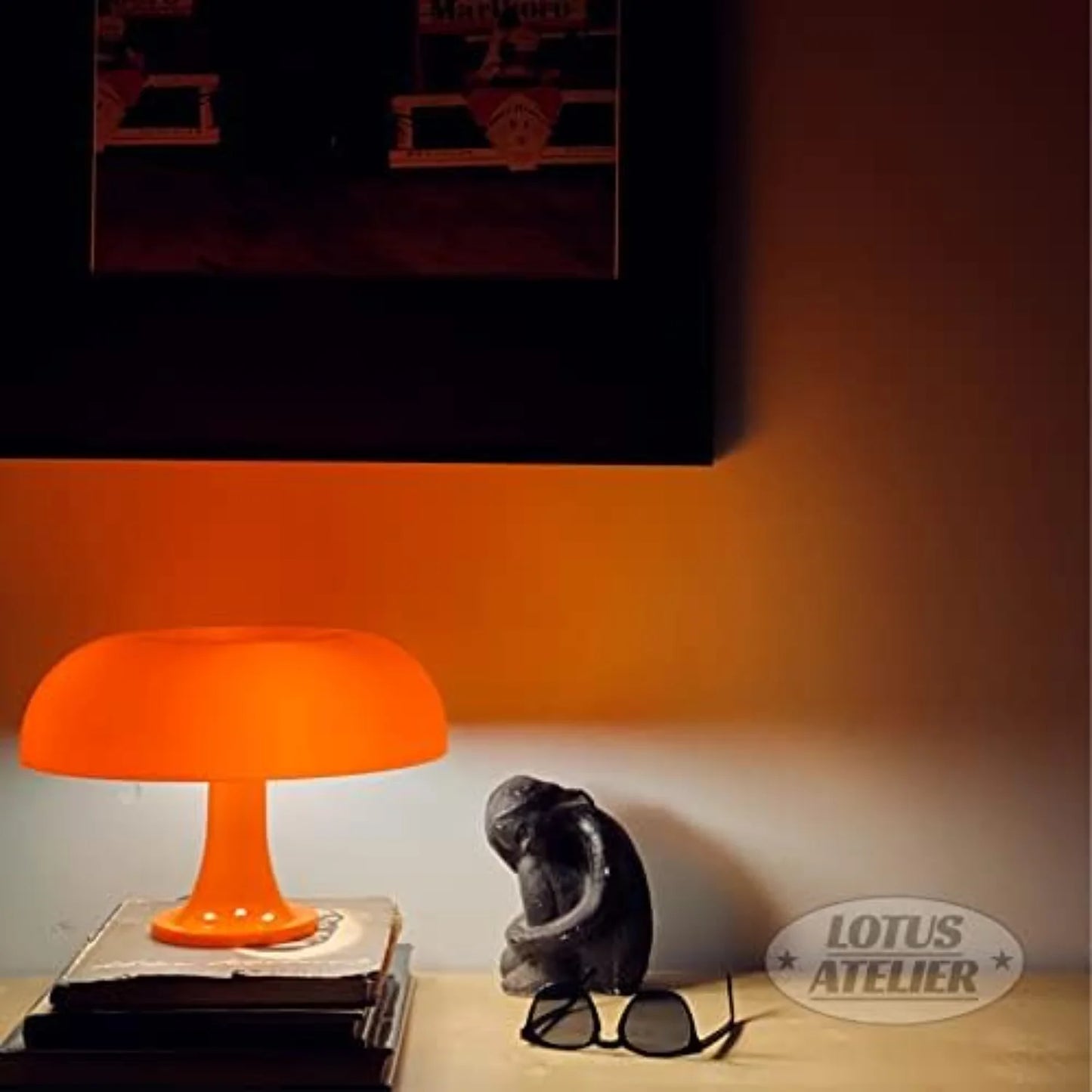 Modern Aesthetic Orange Mushroom Desk Lamp