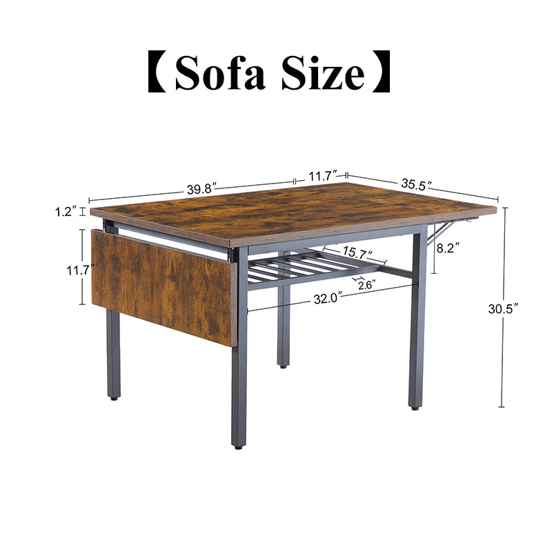 Vintage Folding Dining Table 1.2 inches thick For Dining Room