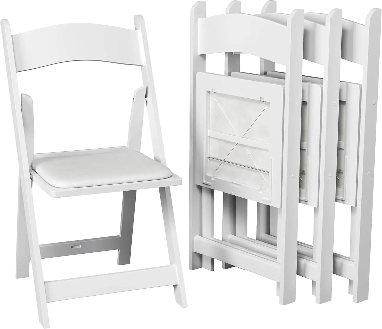 Comfortable Stackable Folding Chairs with Padded Seats for 4