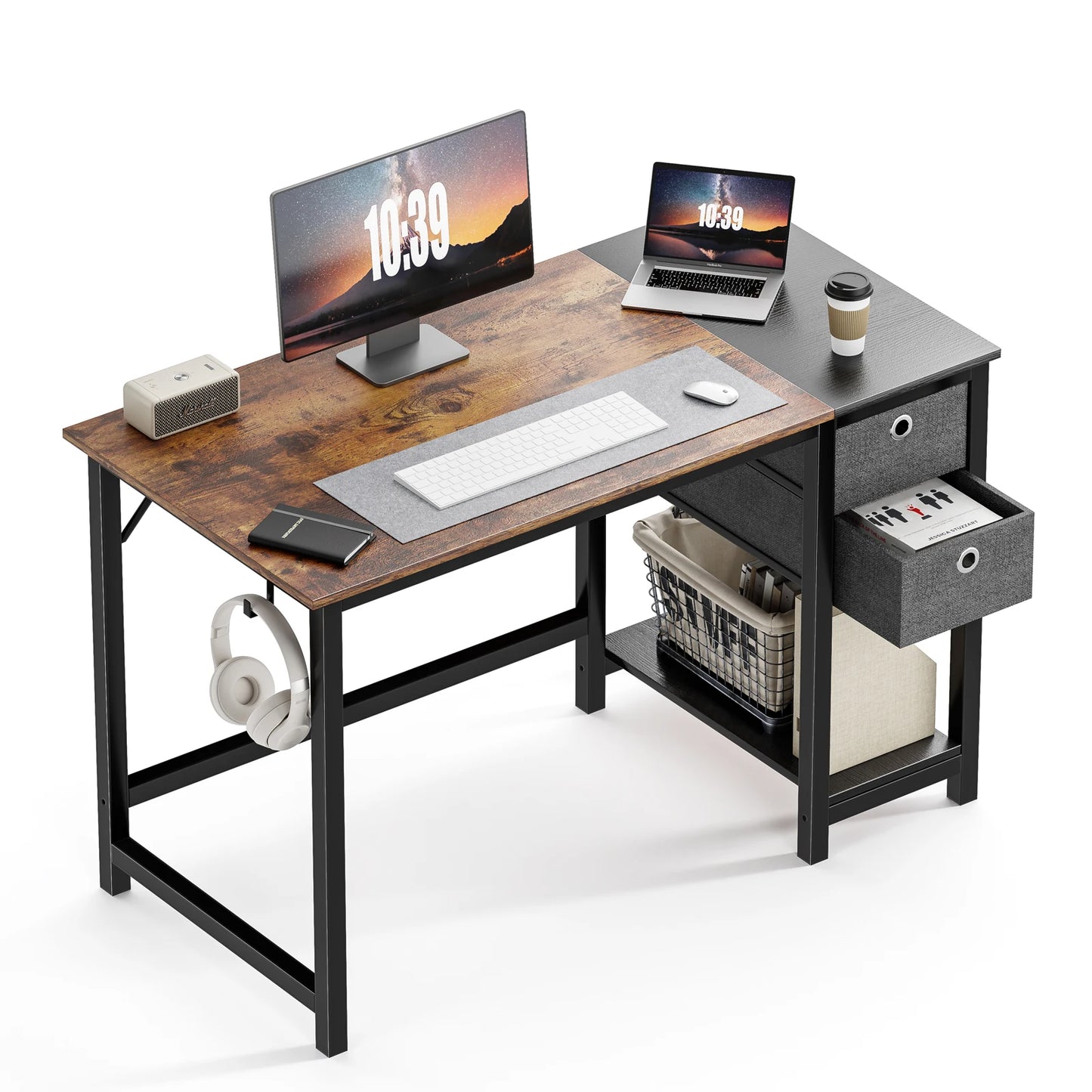 Computer Office Desk W/2-Tier Drawers