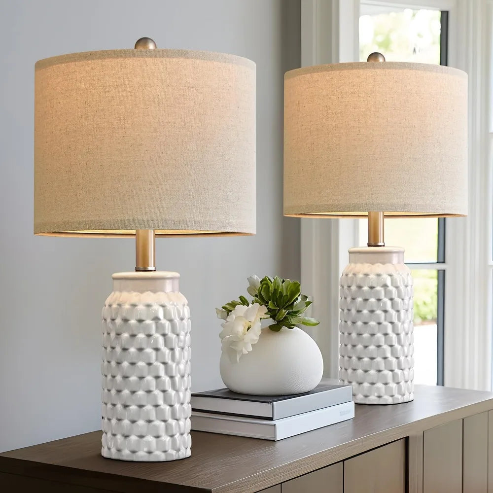 Modern Ceramic Bedside Lamp for Bedroom/Living Room Decor