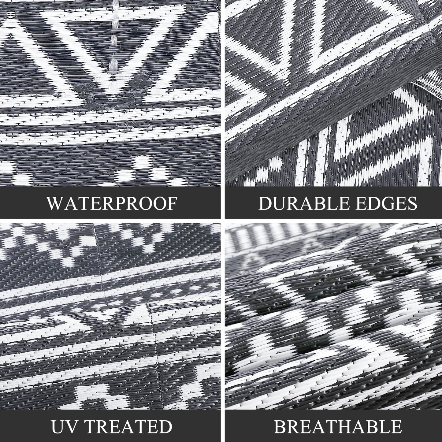 Outdoor Rug Waterproof Reversible Patio Rug