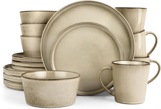Stoneware Dinnerware Set  Plates/Bowls for 4