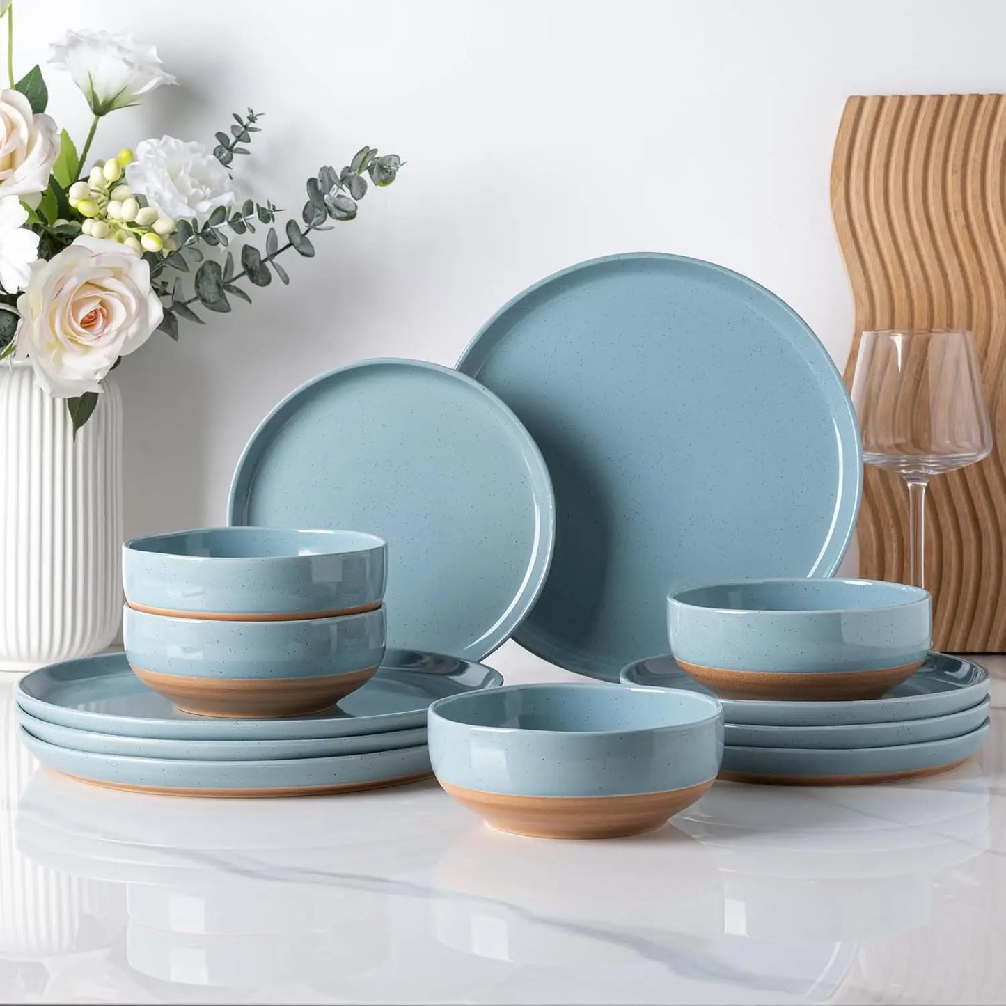Ceramic Hand-painted Scratch Resistant Dinnerware Sets for 4