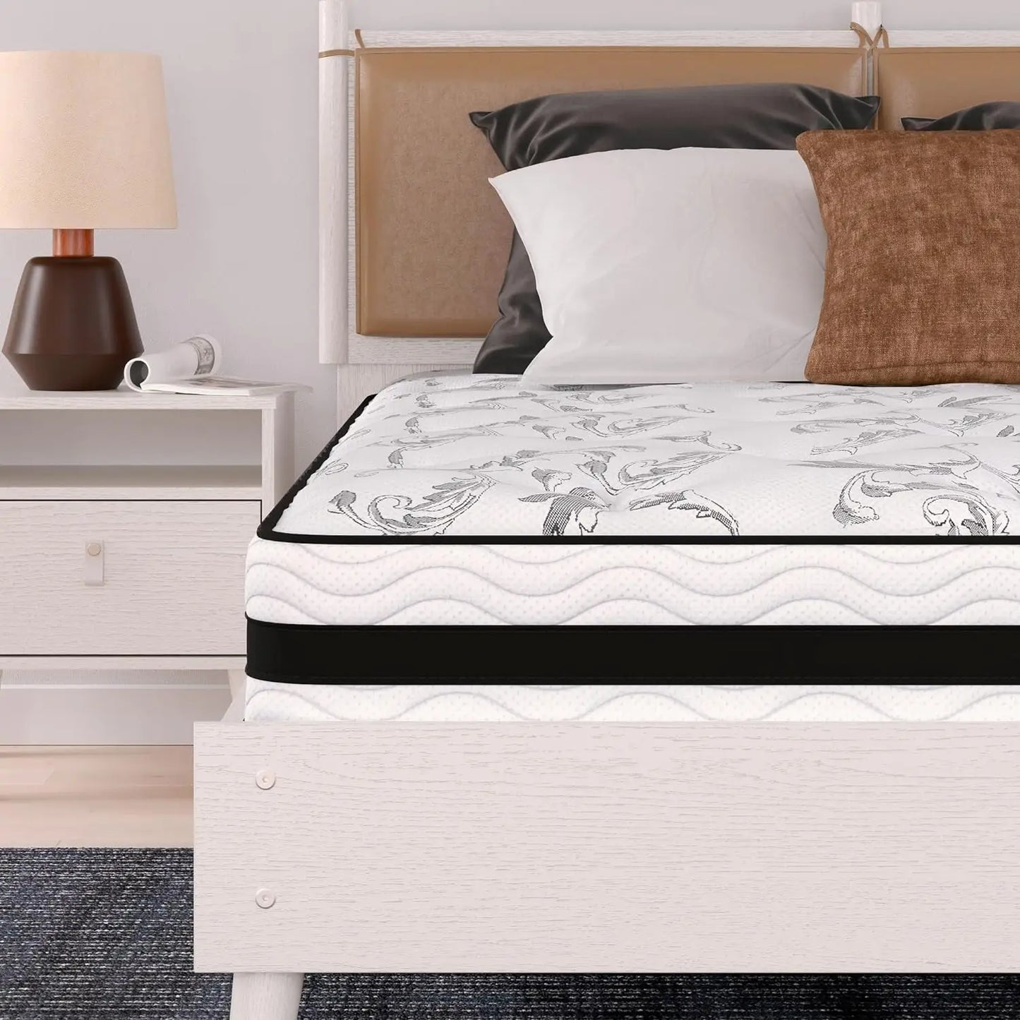 12 Inch Medium/Firm Hybrid Mattress w/Cooling Gel Memory Foam