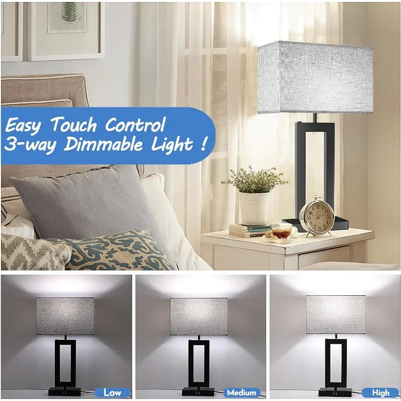 3-Way Dimmable Modern Bedroom Bedside Touch Lamps