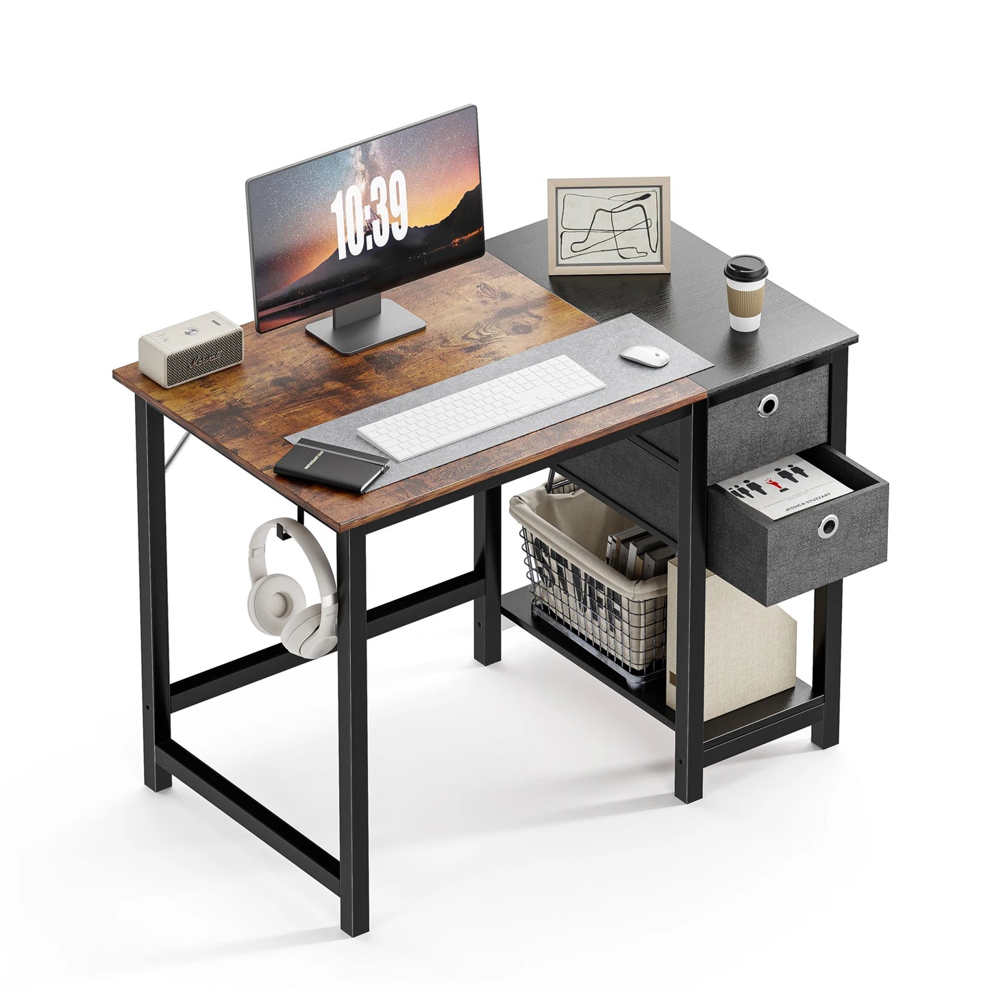 Computer Office Desk W/2-Tier Drawers