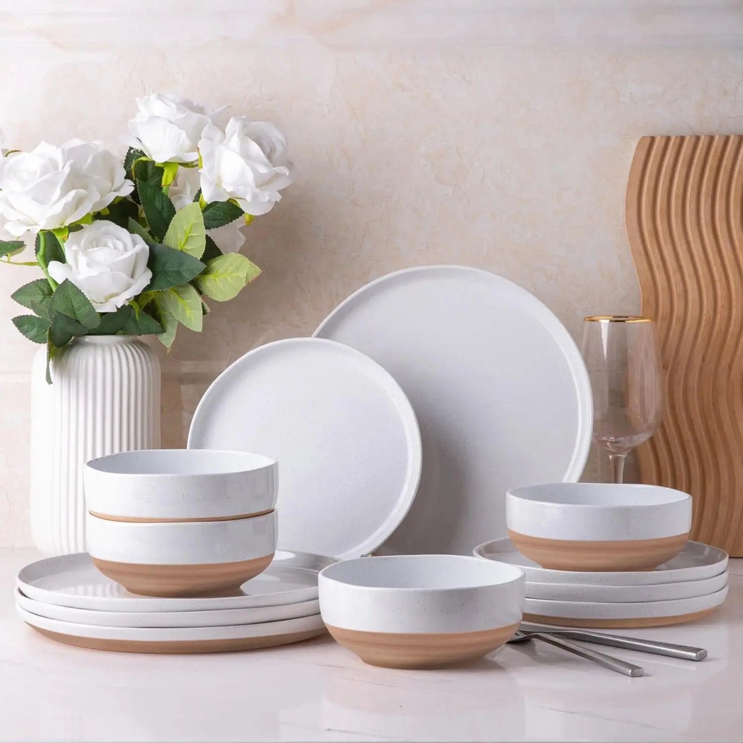 Ceramic Hand-painted Scratch Resistant Dinnerware Sets for 4