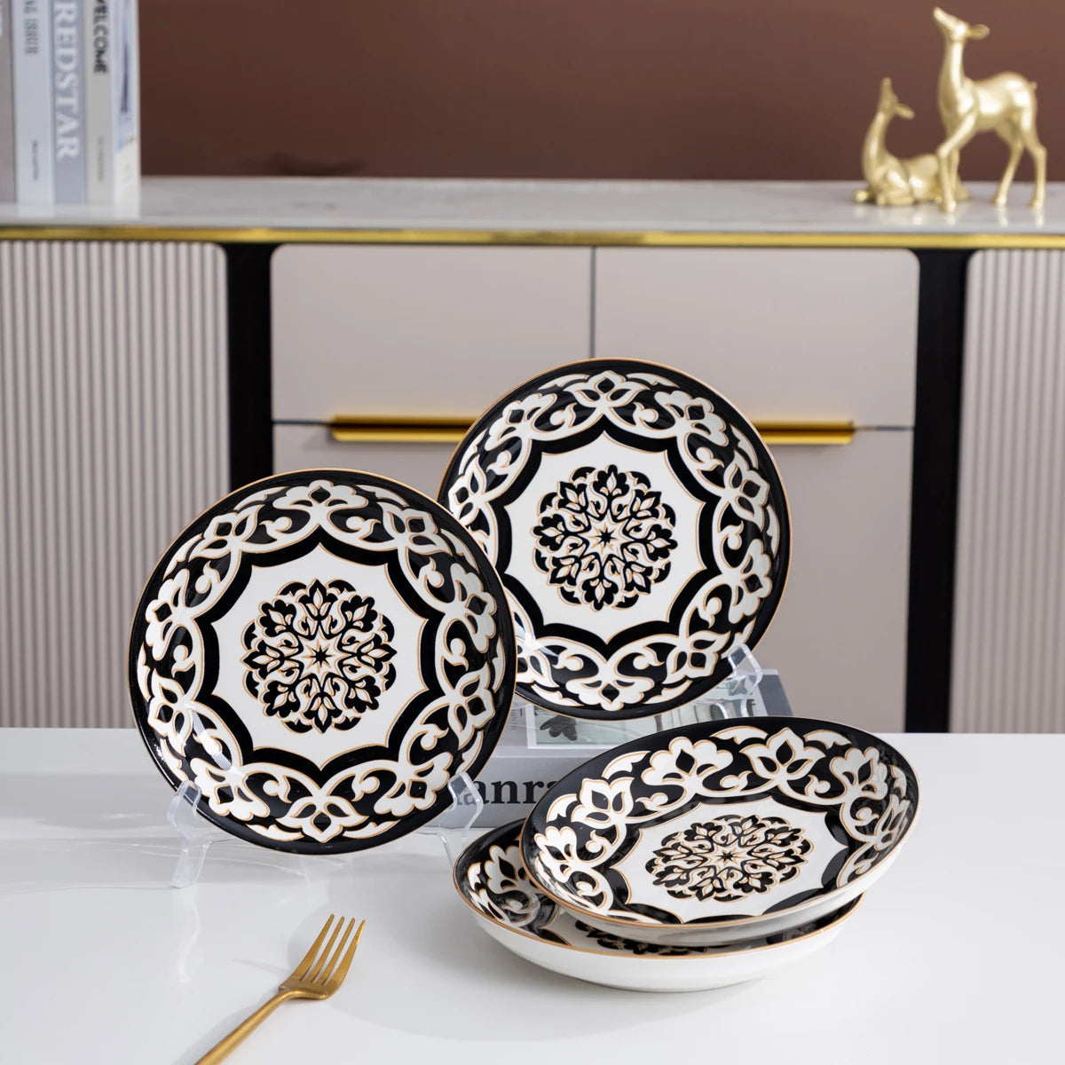 Dinnerware w/Handmade Reactive Glaze Dishes Set