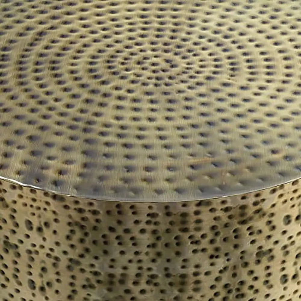 Antique Gold/Black Modern Metal Round Coffee Table