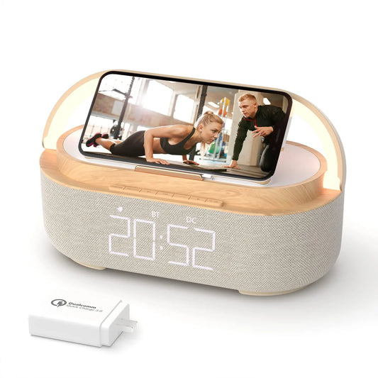 Bluetooth Speaker w/Digital Alarm Clock Radio For Bedroom