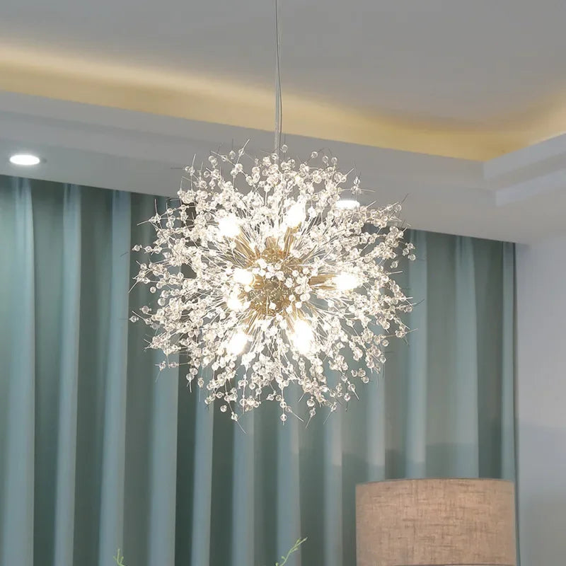 Modern Crystal Dandelion Pendant Dining Room Light