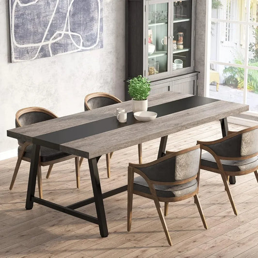 Long Rectangular Wood Dining/Kitchen Table (Gray, No Chair)