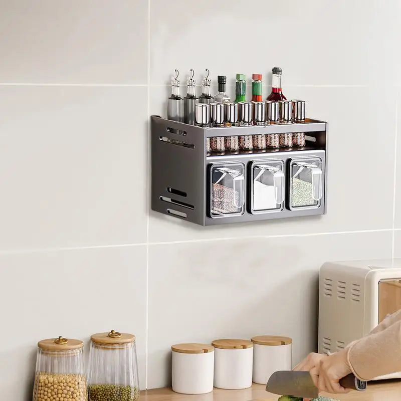 Kitchen Seasoning Organizer Wall Mount/Multifunctional Bathroom Shelves