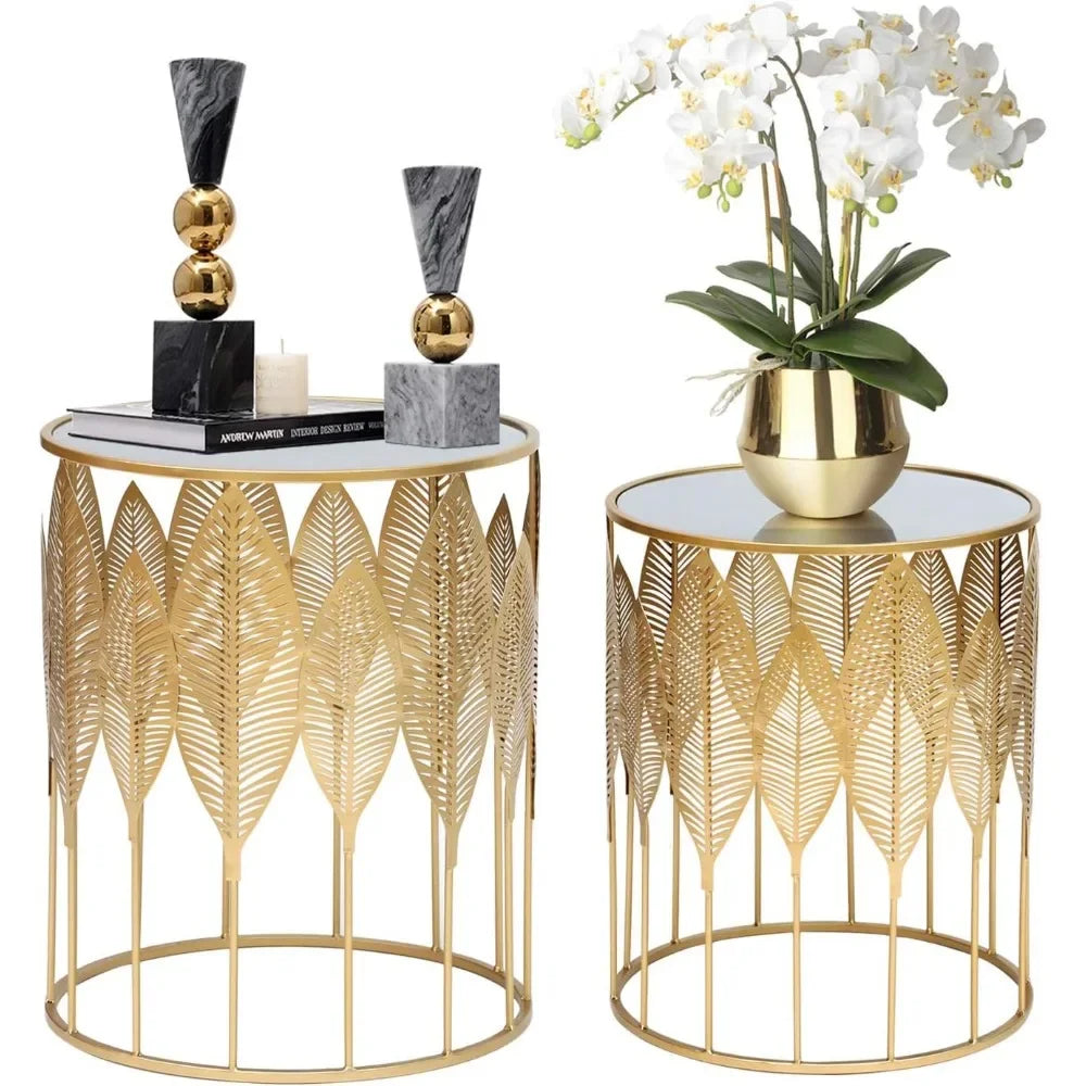 Gold Decorative Coffee/End Tables/Nightstands Set of 2