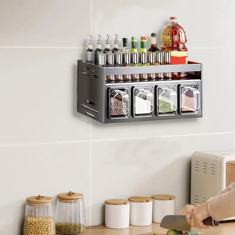 Kitchen Seasoning Organizer Wall Mount/Multifunctional Bathroom Shelves