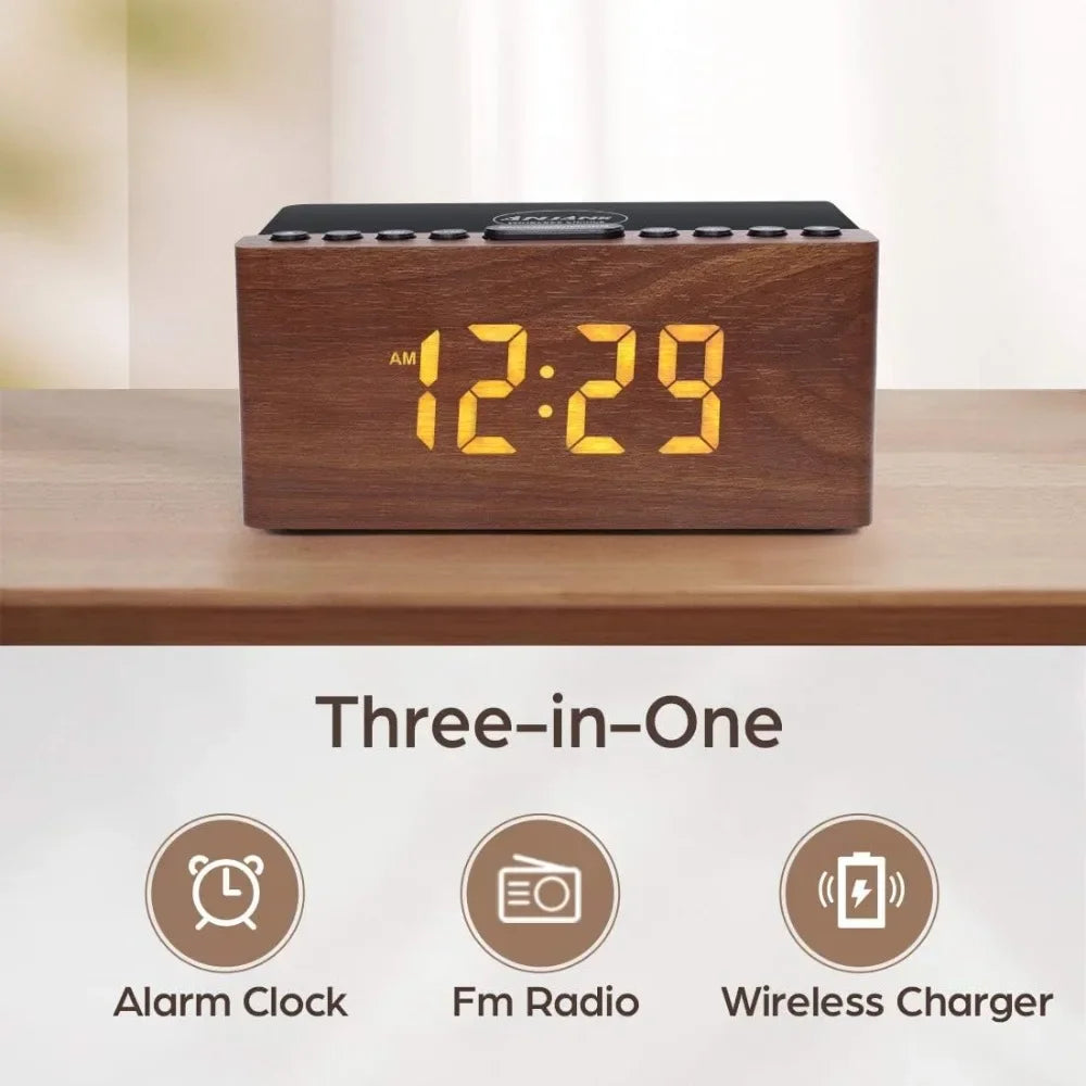 Digital LED Alarm Clock FM Radio for Bedroom