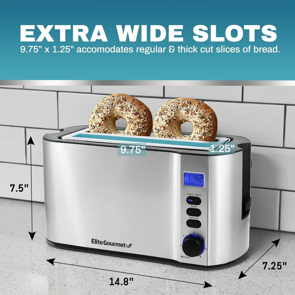 Long Slot 4 Slice Toaster with Multiple Functions